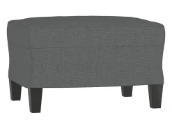 Sillón con taburete tela gris oscuro 60 cm
