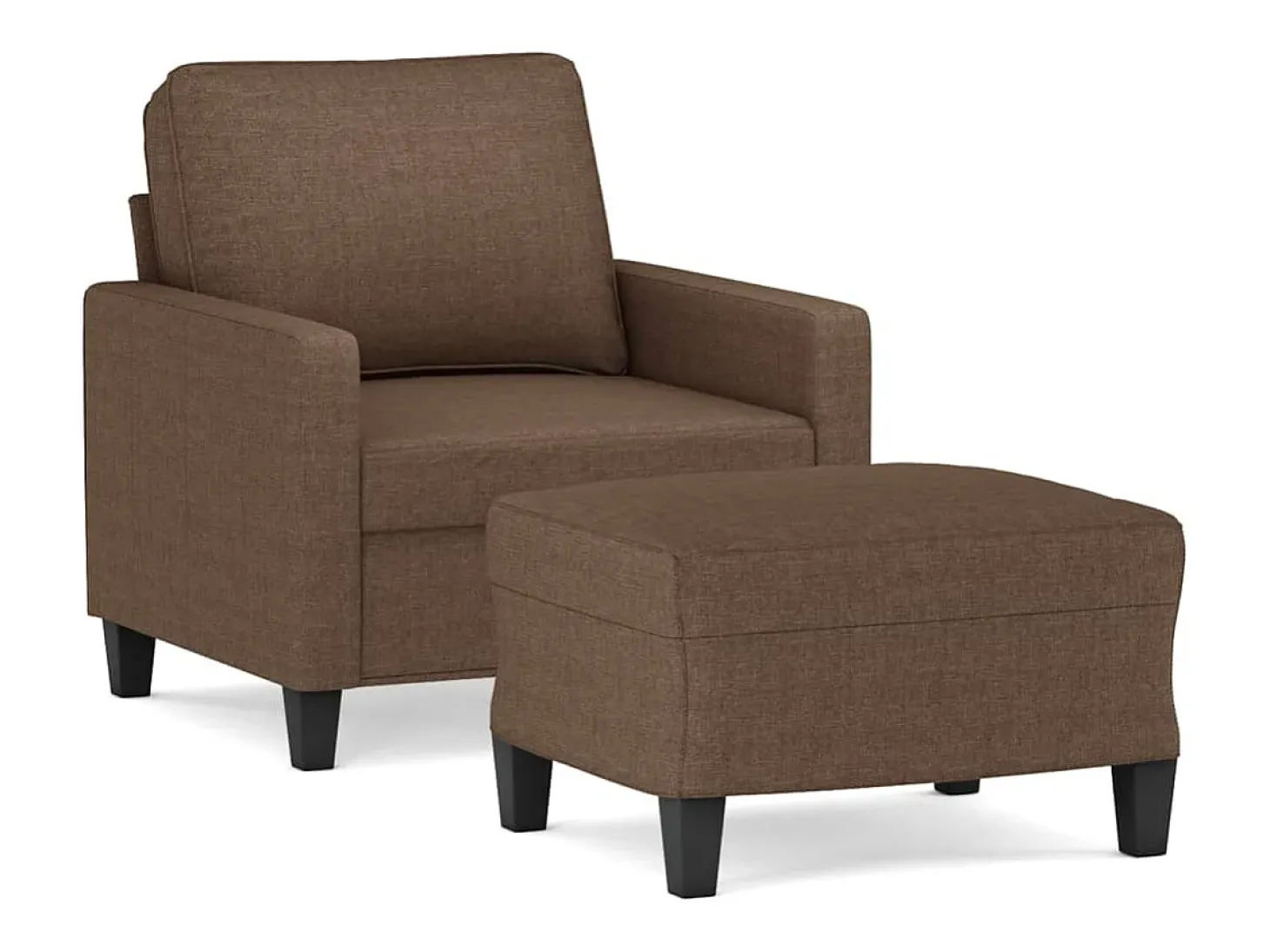 Sillón con taburete tela marrón 60 cm