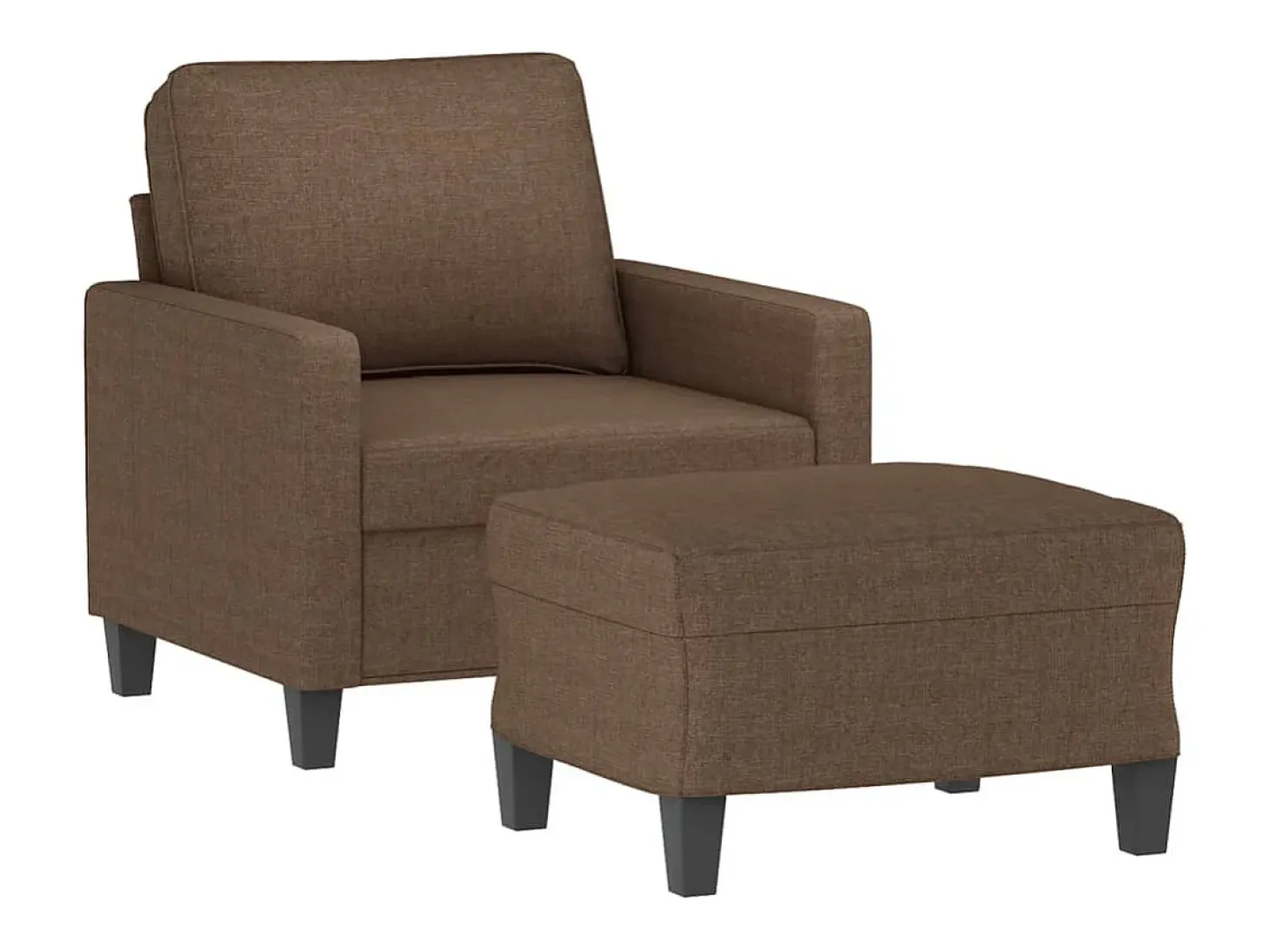 Sillón con taburete tela marrón 60 cm