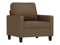 Sillón con taburete tela marrón 60 cm