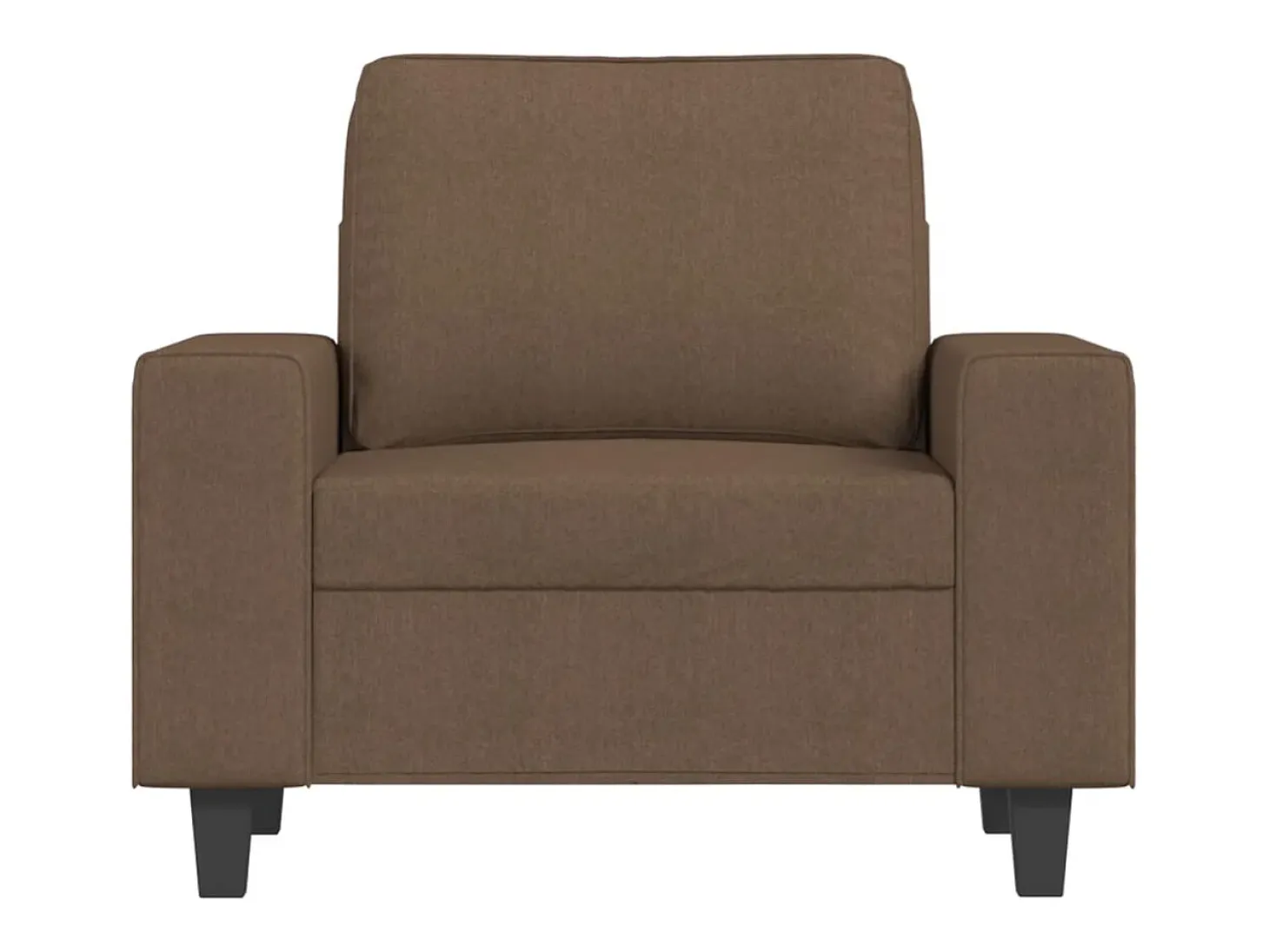 Sillón con taburete tela marrón 60 cm