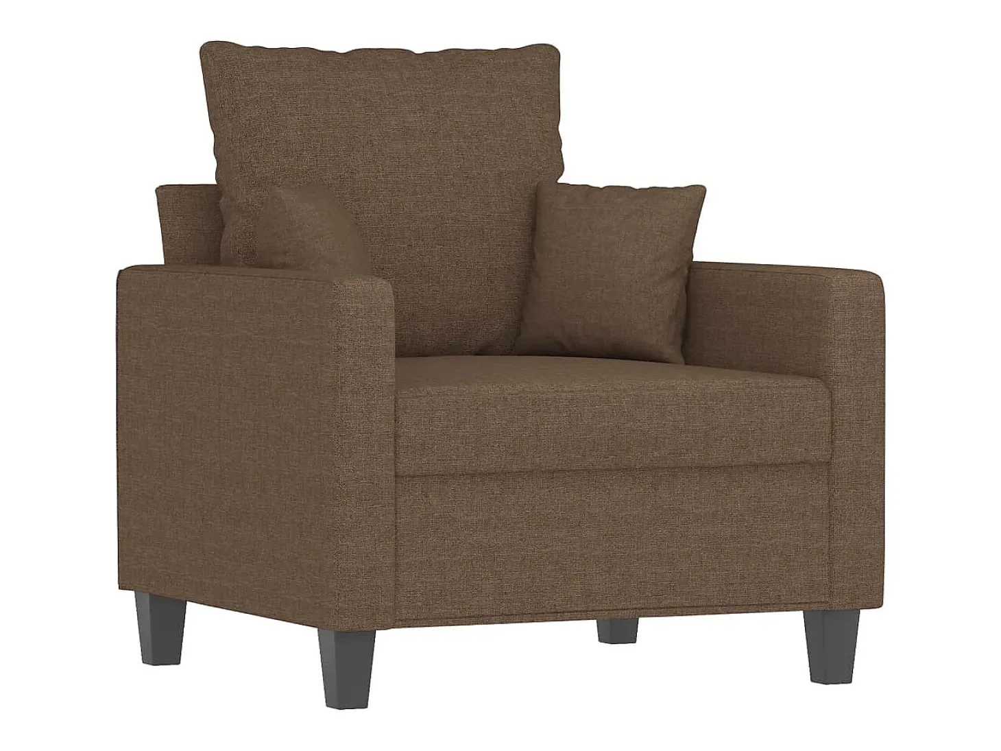Sillón con taburete tela marrón 60 cm
