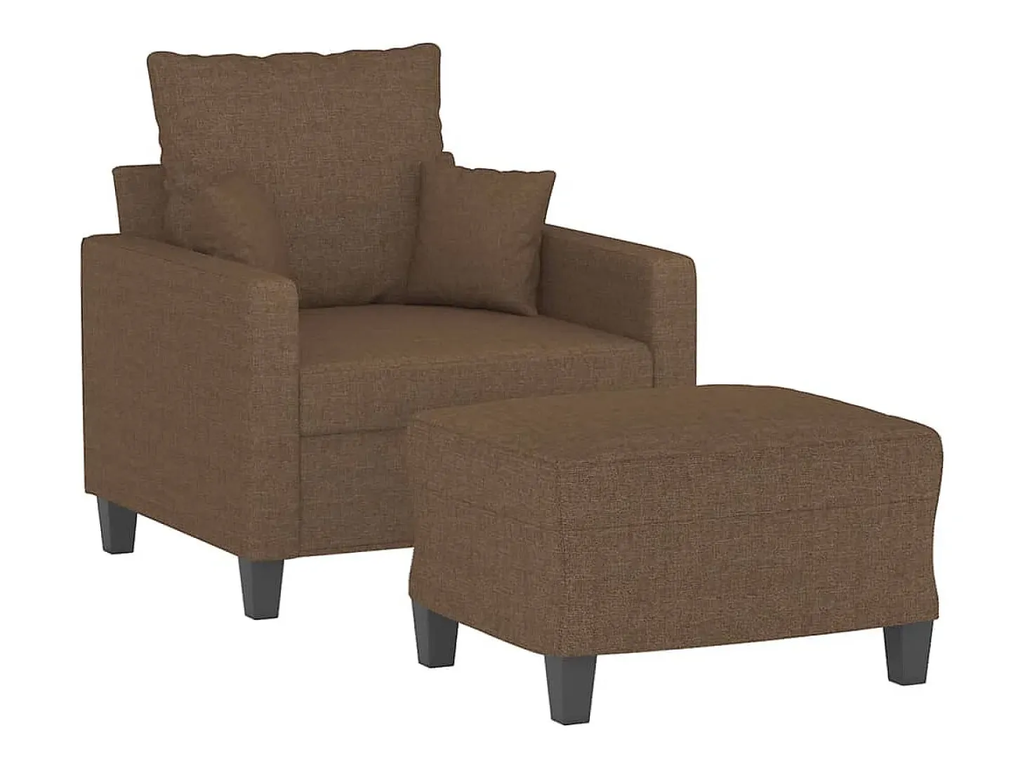 Sillón con taburete tela marrón 60 cm