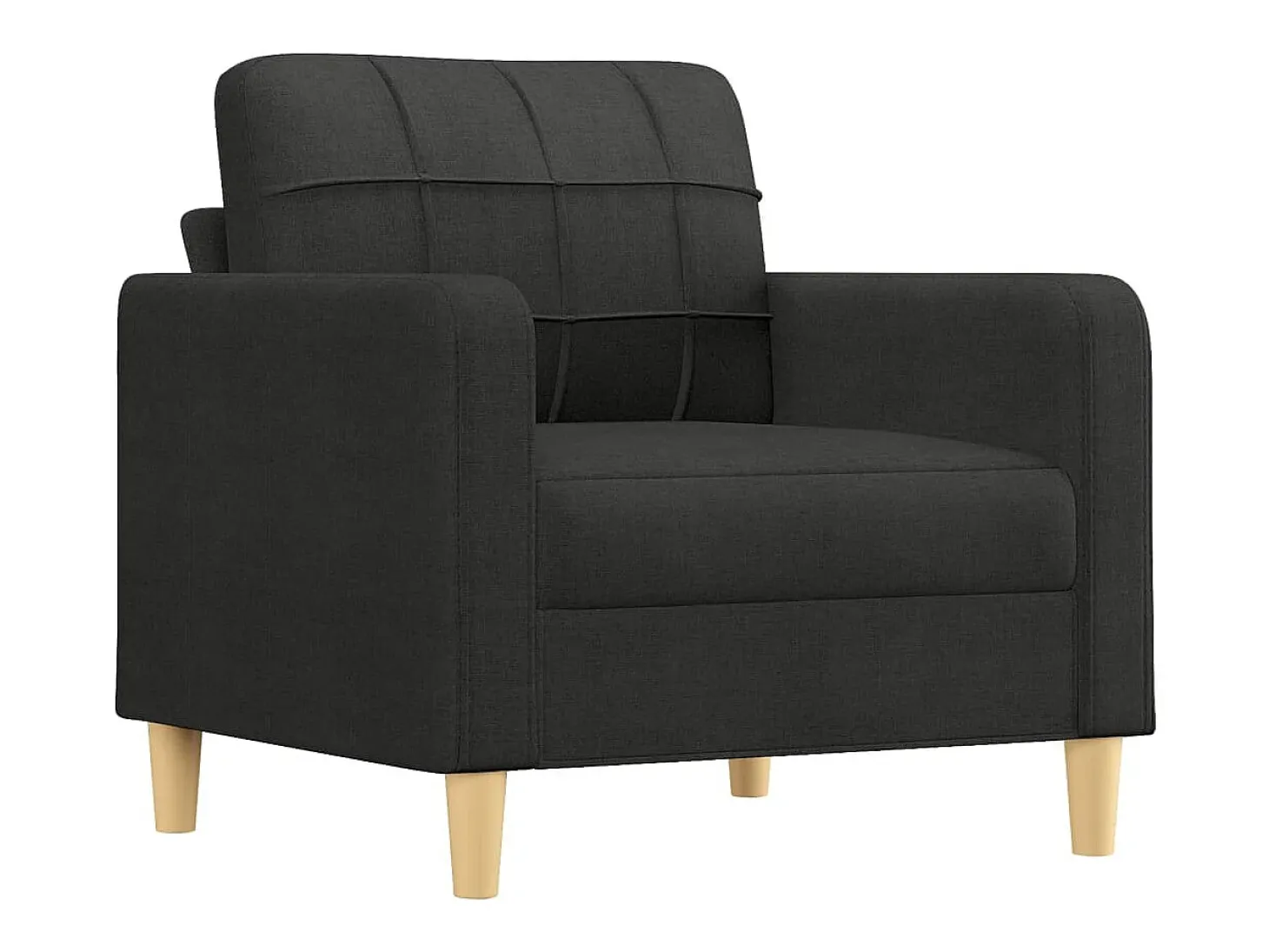 Sillón con taburete tela negro 60 cm