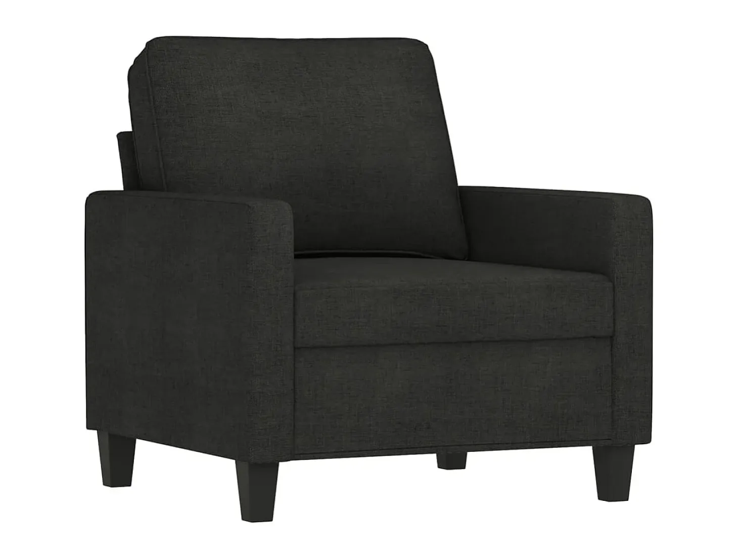 Sillón con taburete tela negro 60 cm ES61277