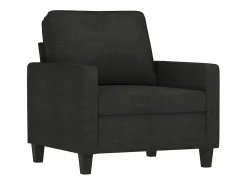 Sillón con taburete tela negro 60 cm