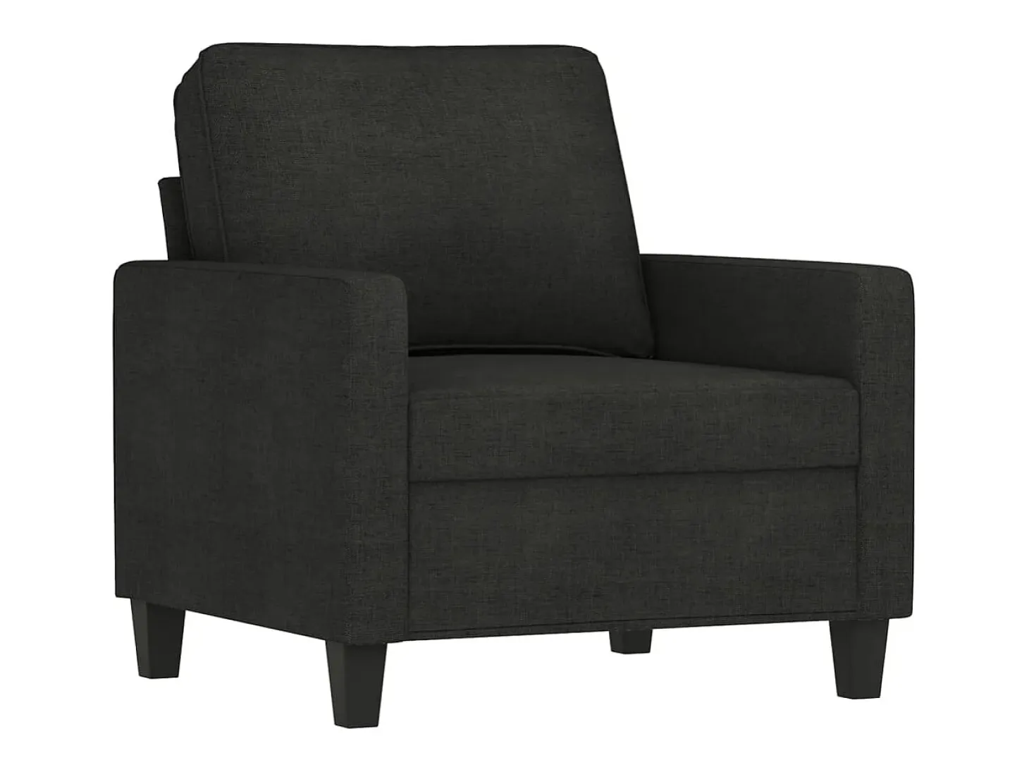 Sillón con taburete tela negro 60 cm