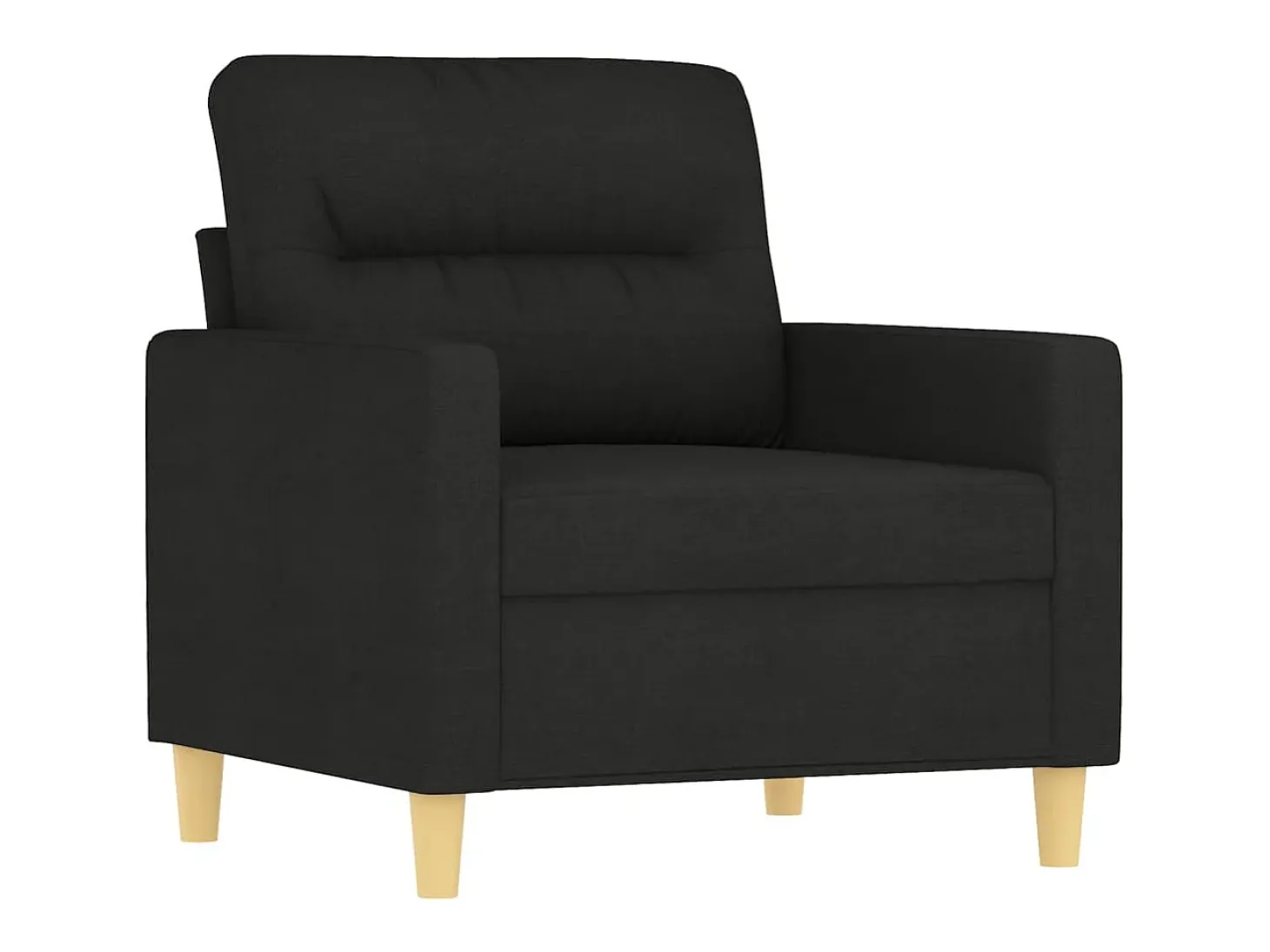 Sillón con taburete tela negro 60 cm