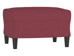 Sillón con taburete tela rojo tinto 60 cm