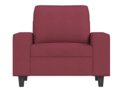 Sillón con taburete tela rojo tinto 60 cm