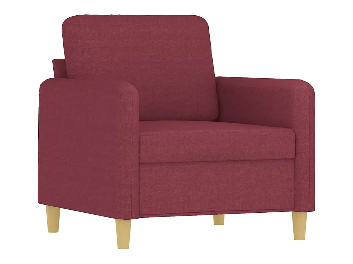 Sillón con taburete tela rojo tinto 60 cm