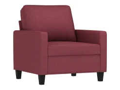 Sillón con taburete tela rojo tinto 60 cm