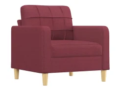 Sillón con taburete tela rojo tinto 60 cm