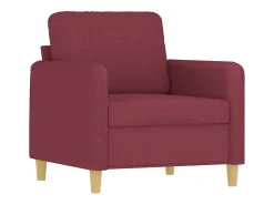 Sillón con taburete tela rojo tinto 60 cm