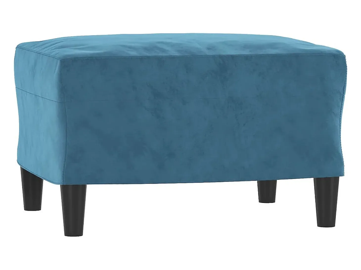 Sillón con taburete terciopelo azul 60 cm