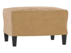 Sillón con taburete terciopelo marrón 60 cm ES616449