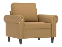 Sillón con taburete terciopelo marrón 60 cm ES616449