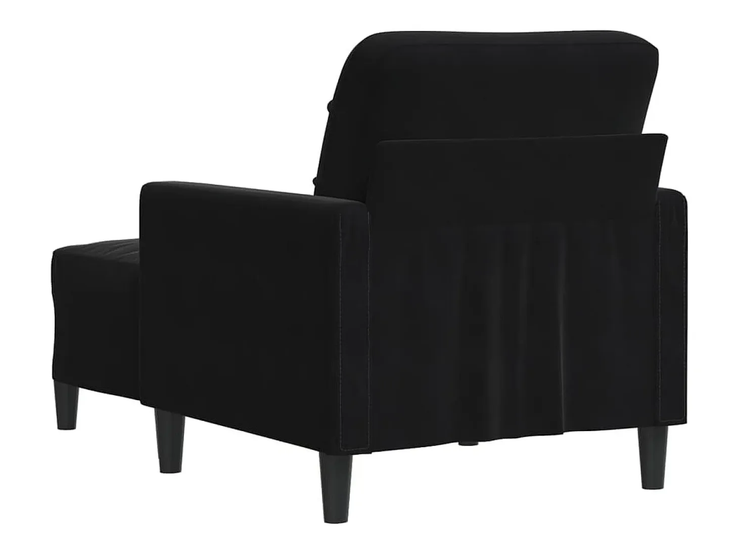 Sillón con taburete terciopelo negro 60 cm