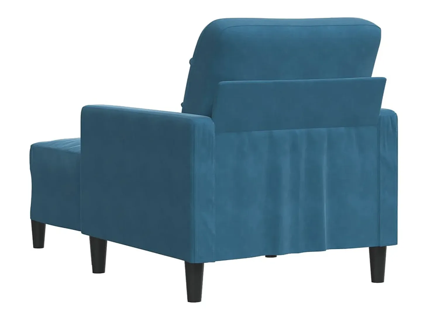 Sillón con taburete terciopelo azul 60 cm