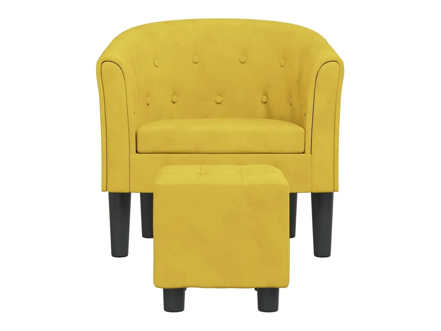 Sillón con taburete terciopelo amarillo ES39028