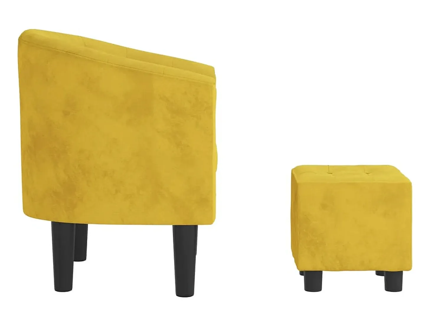 Sillón con taburete terciopelo amarillo ES39028