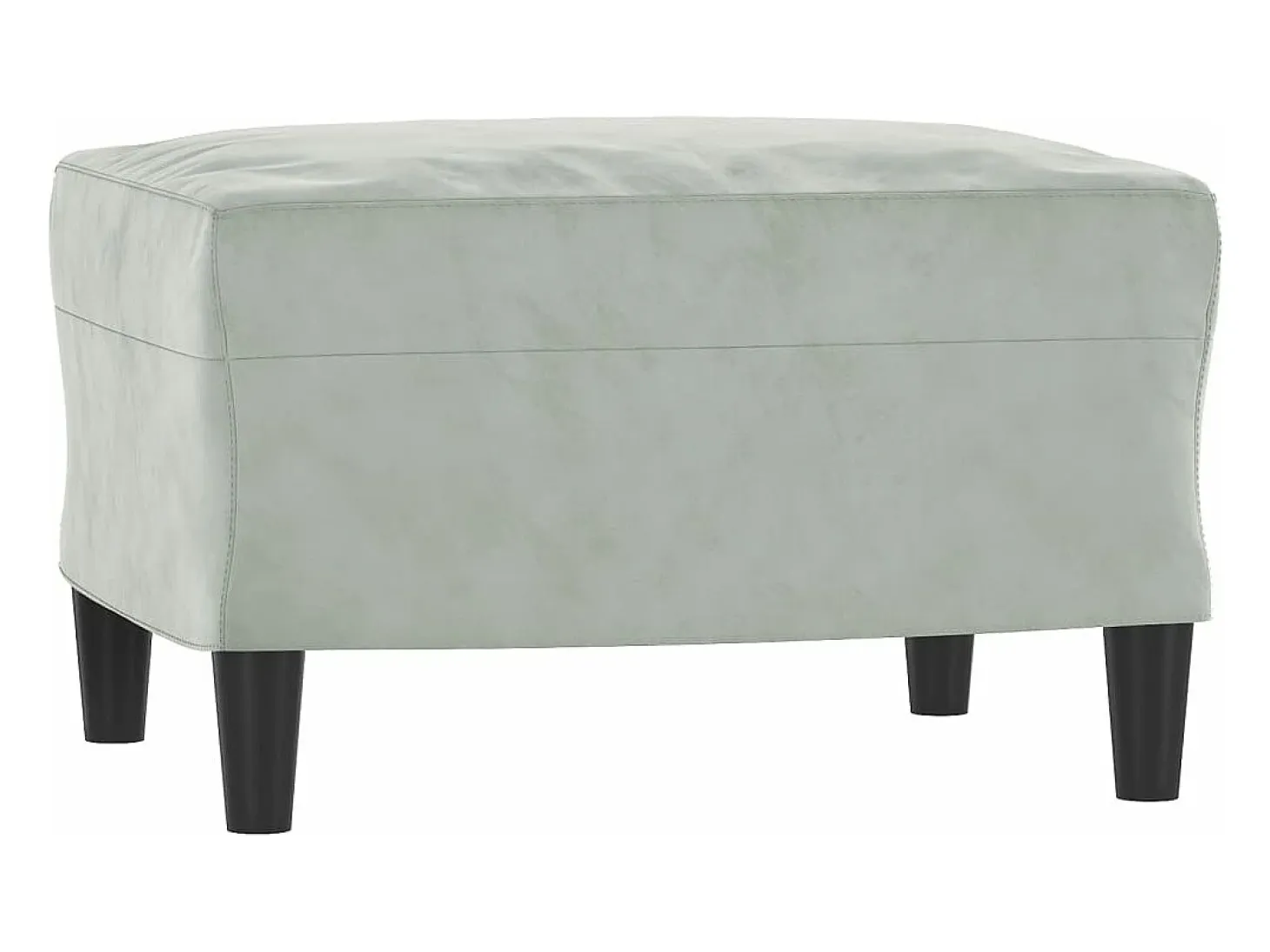 Sillón con taburete terciopelo gris claro 60 cm