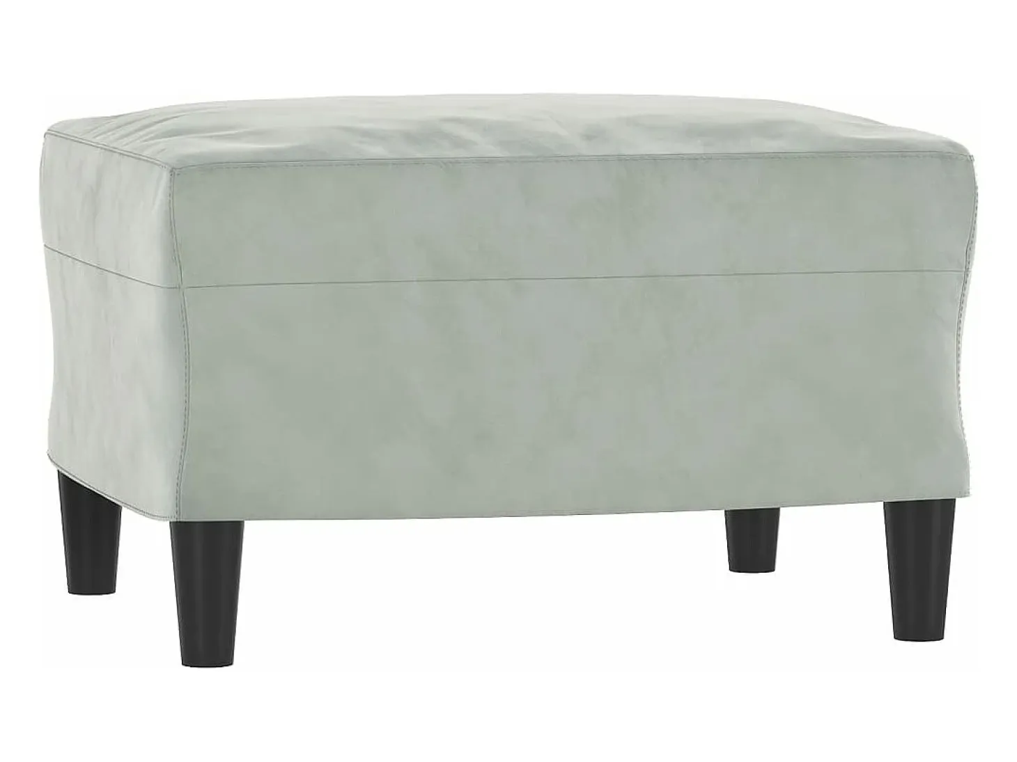 Sillón con taburete terciopelo gris claro 60 cm