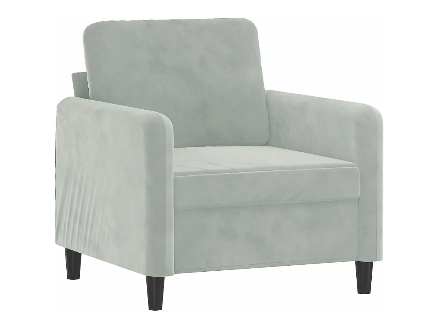 Sillón con taburete terciopelo gris claro 60 cm