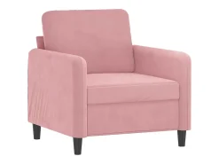 Sillón con taburete terciopelo rosa 60 cm