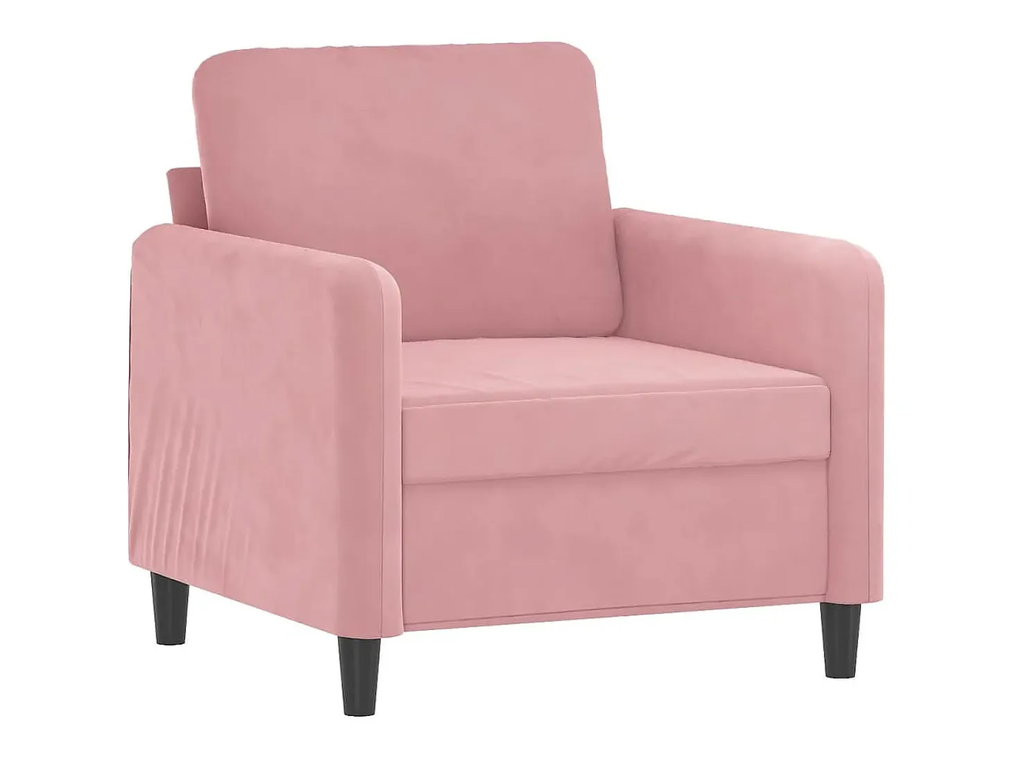 Sillón con taburete terciopelo rosa 60 cm