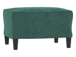 Sillón con taburete terciopelo verde oscuro 60 cm