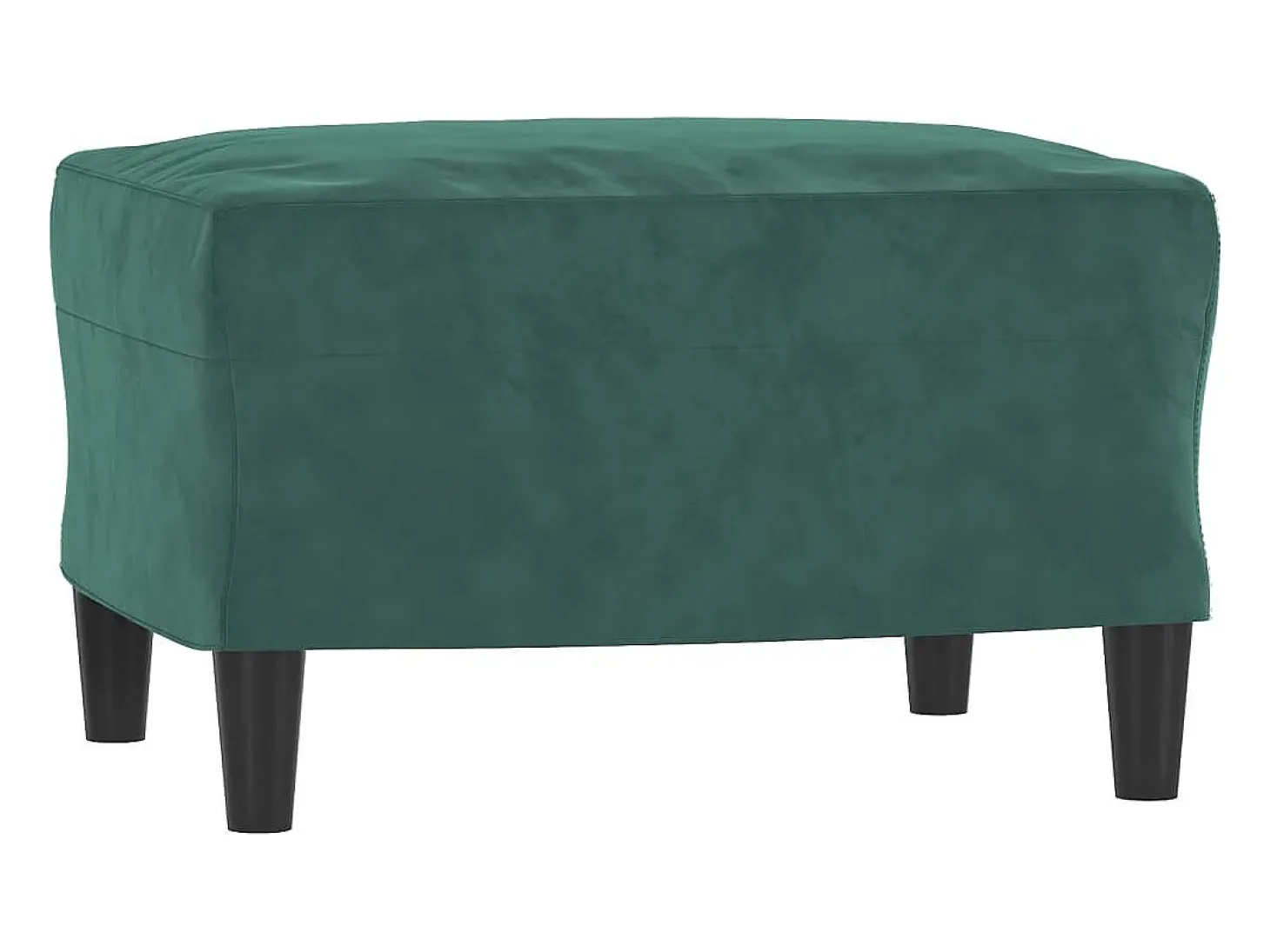 Sillón con taburete terciopelo verde oscuro 60 cm