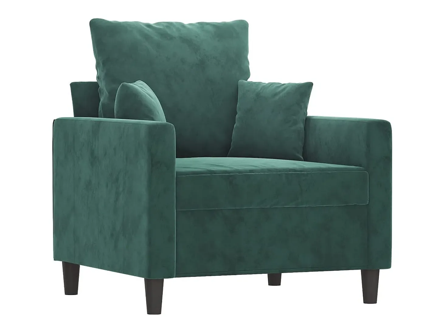 Sillón con taburete terciopelo verde oscuro 60 cm