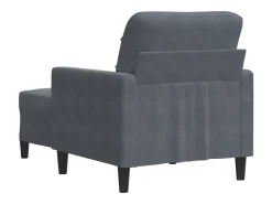 Sillón con taburete terciopelo gris oscuro 60 cm