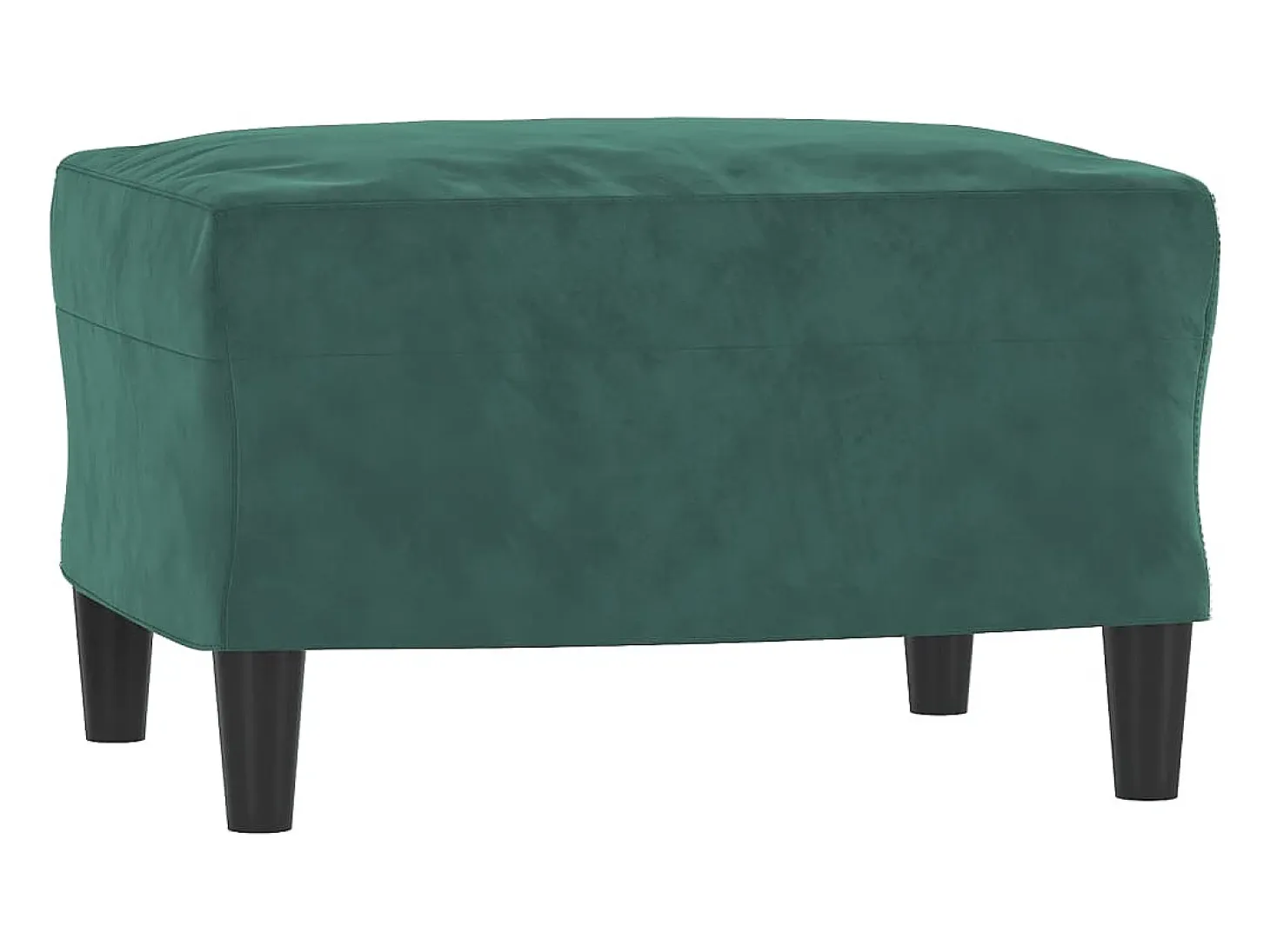 Sillón con taburete terciopelo verde oscuro 60 cm
