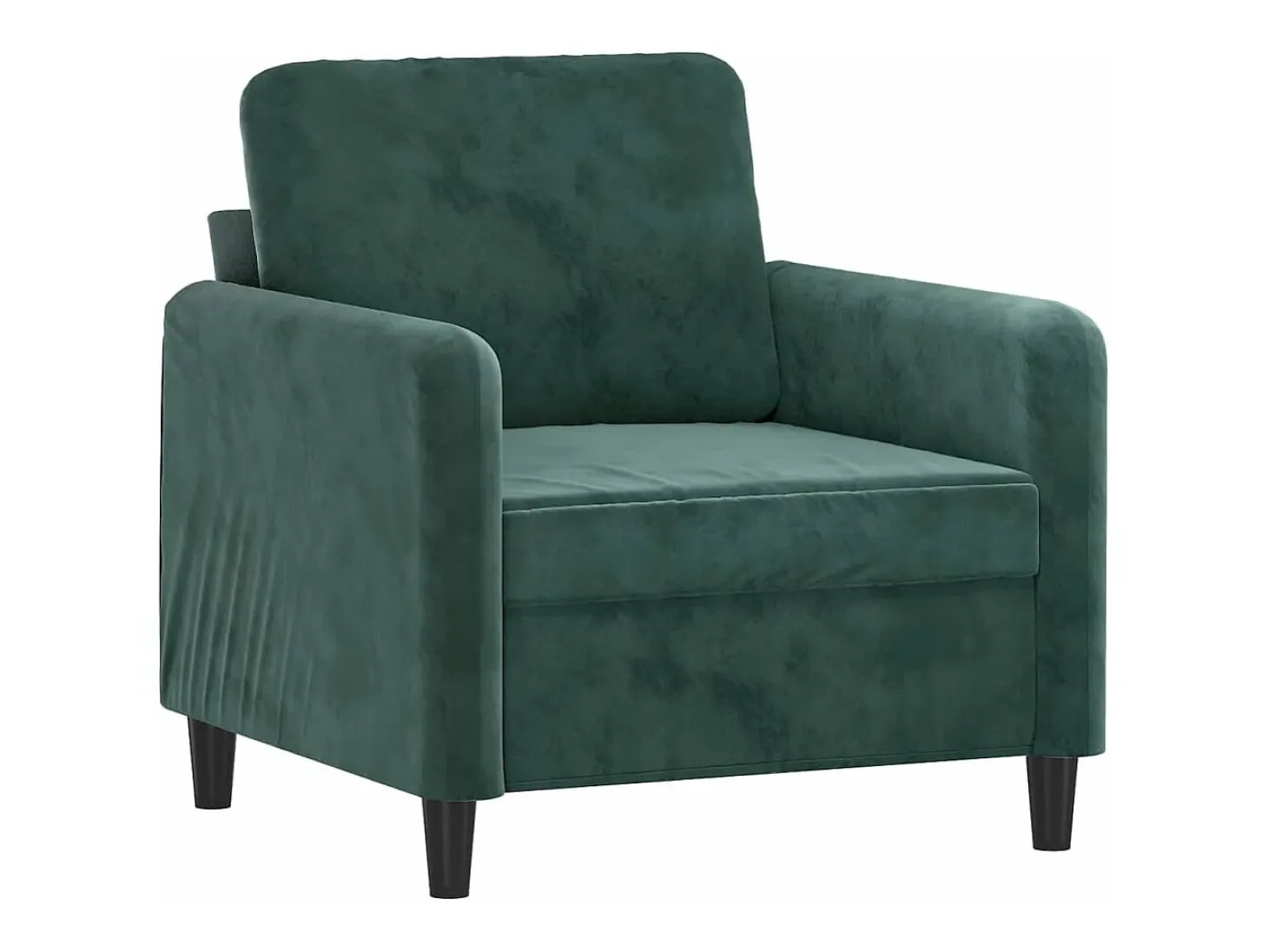 Sillón con taburete terciopelo verde oscuro 60 cm
