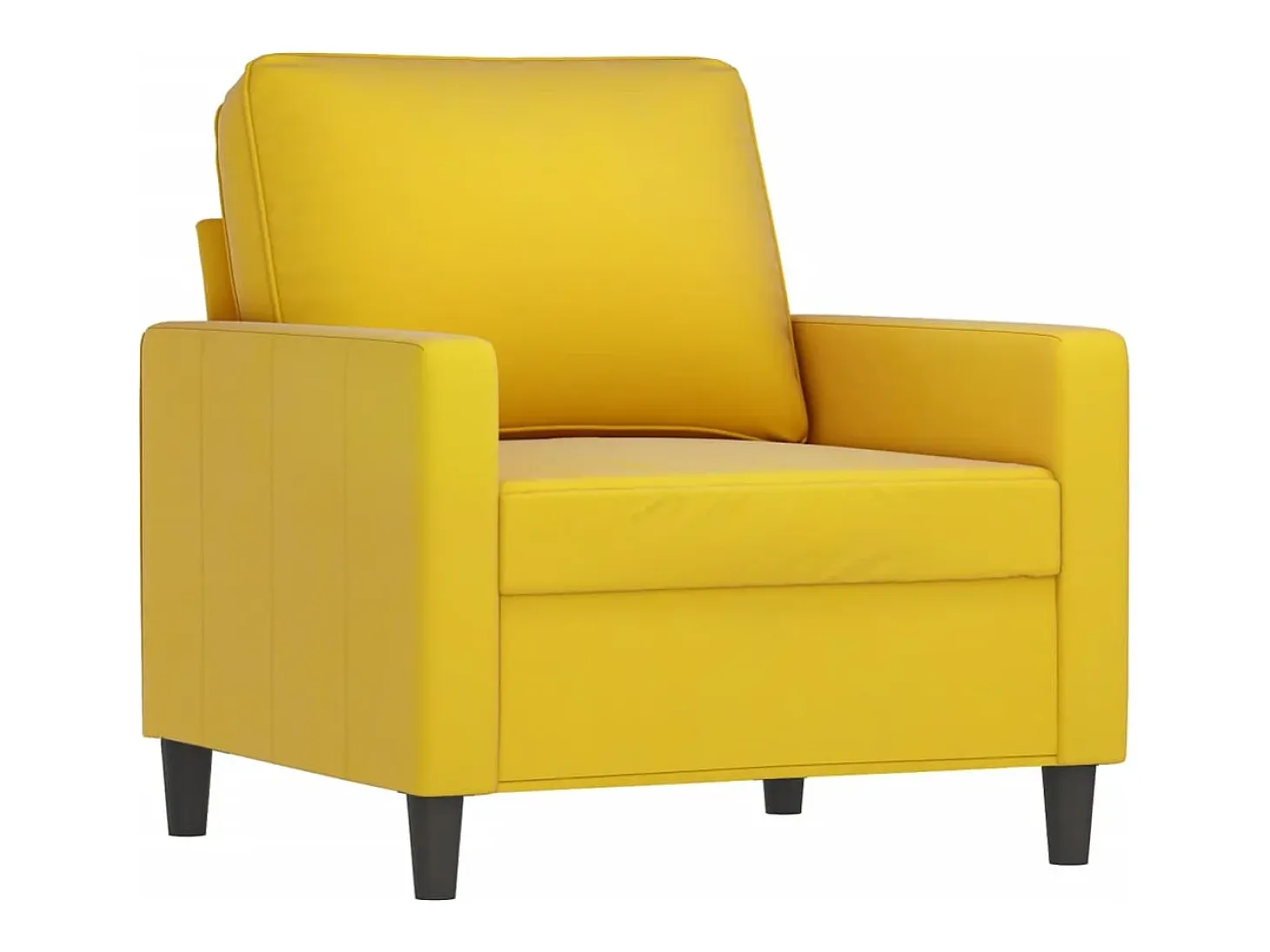 Sillón con taburete terciopelo amarillo 60 cm