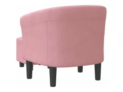 Sillón con taburete terciopelo rosa