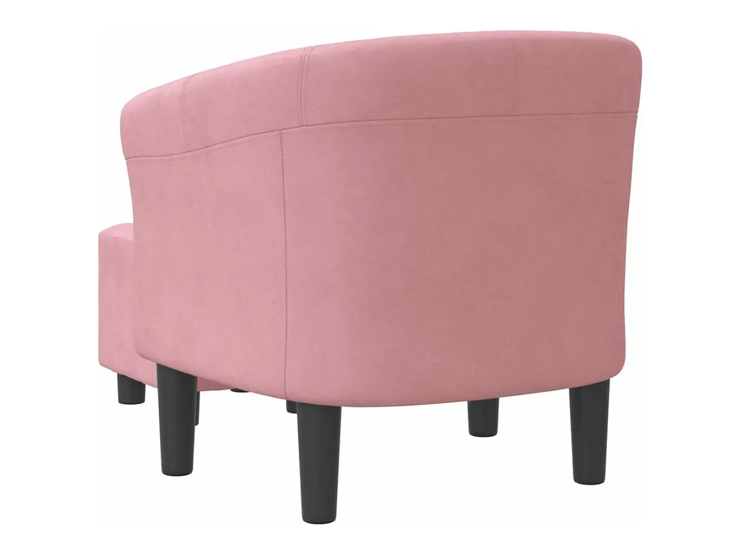 Sillón con taburete terciopelo rosa