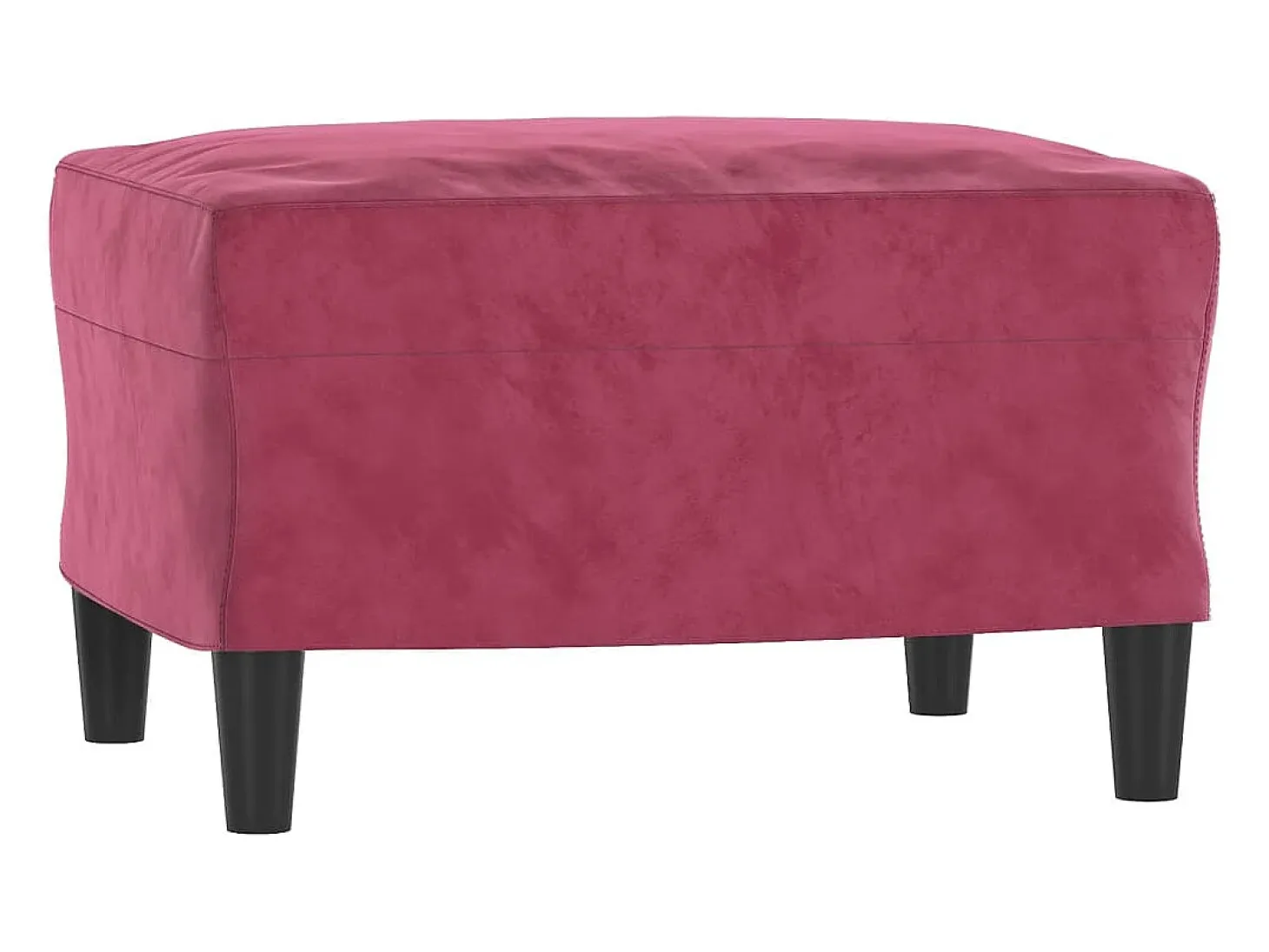 Sillón con taburete terciopelo rojo tinto 60 cm