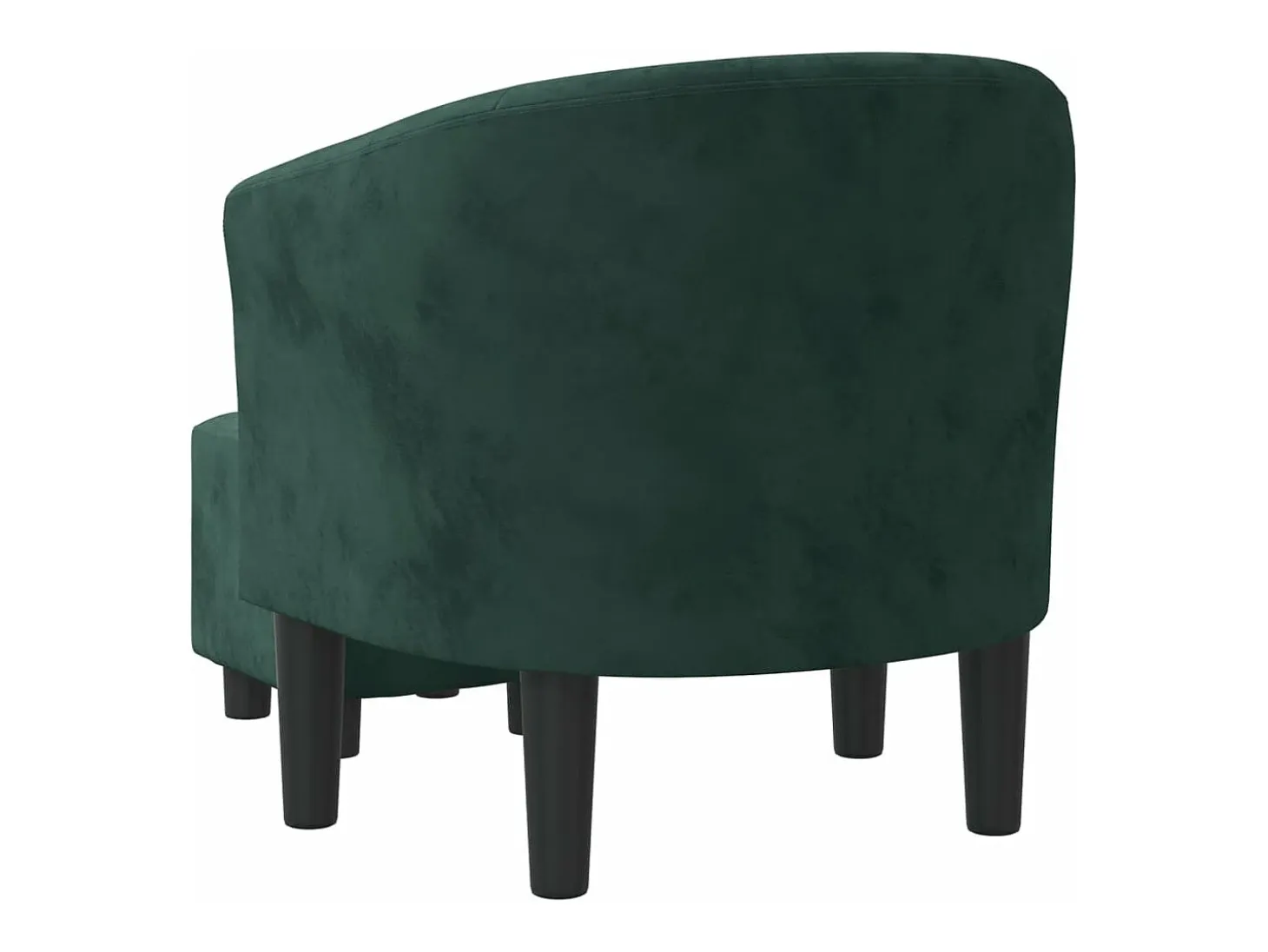 Sillón con taburete terciopelo verde oscuro
