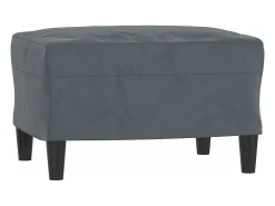 Sillón con taburete terciopelo gris oscuro 60 cm