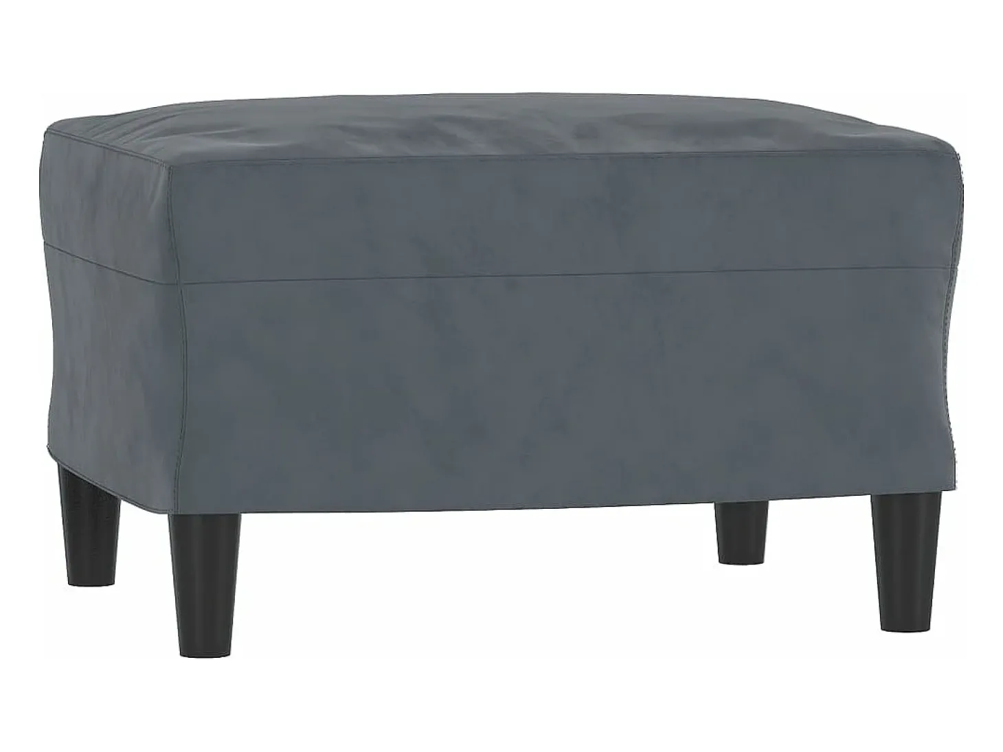Sillón con taburete terciopelo gris oscuro 60 cm