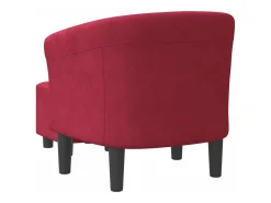 Sillón con taburete terciopelo rojo tinto