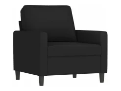 Sillón con taburete terciopelo negro 60 cm