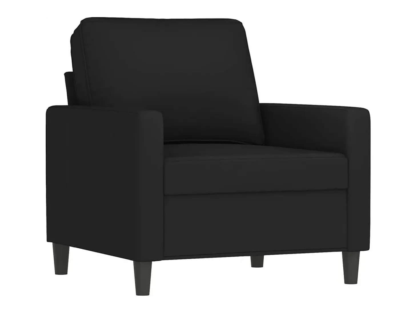 Sillón con taburete terciopelo negro 60 cm