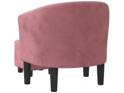 Sillón con taburete terciopelo rosa ES350159
