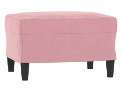 Sillón con taburete terciopelo rosa 60 cm