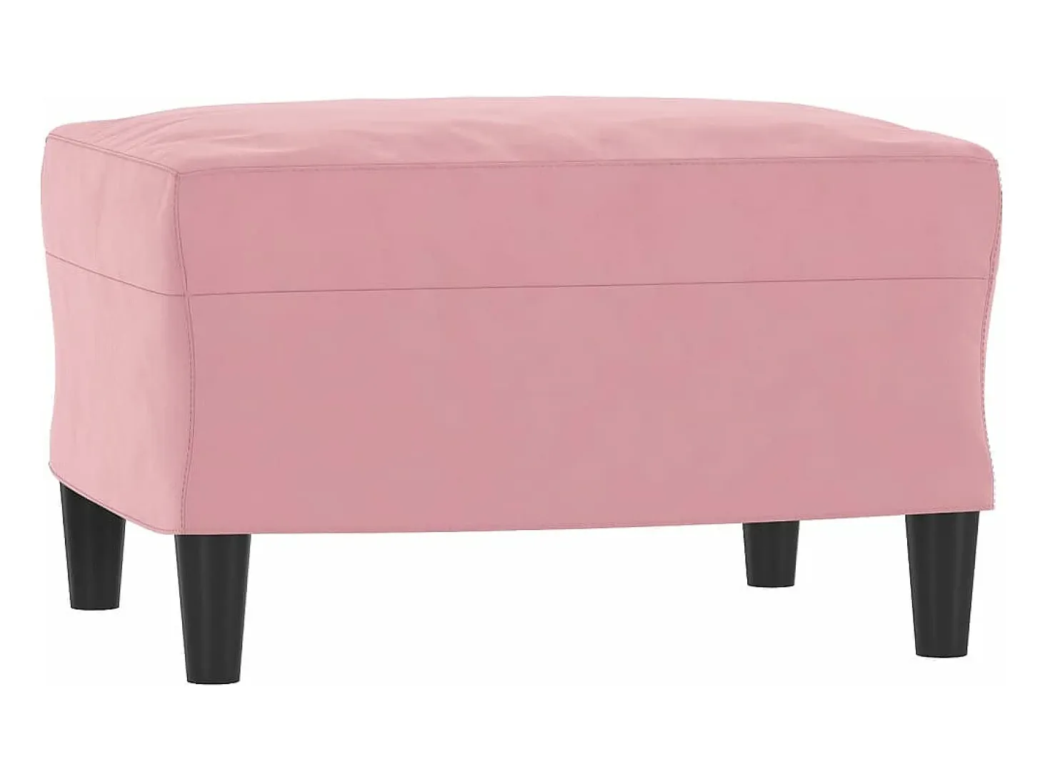 Sillón con taburete terciopelo rosa 60 cm