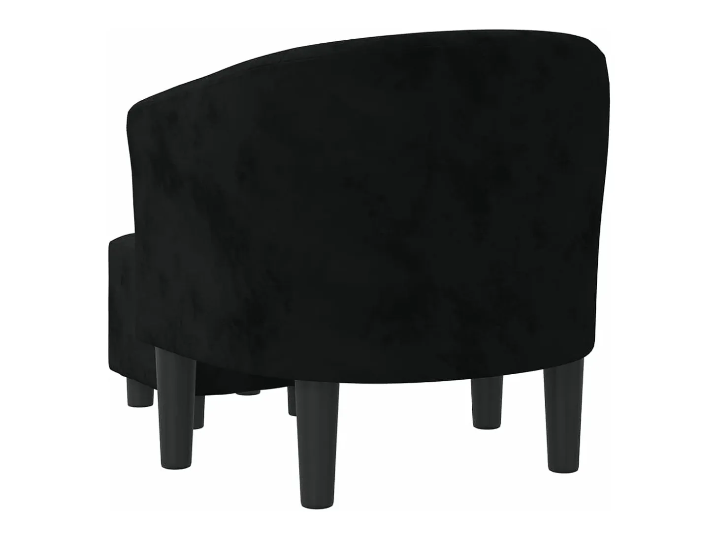 Sillón con taburete terciopelo negro